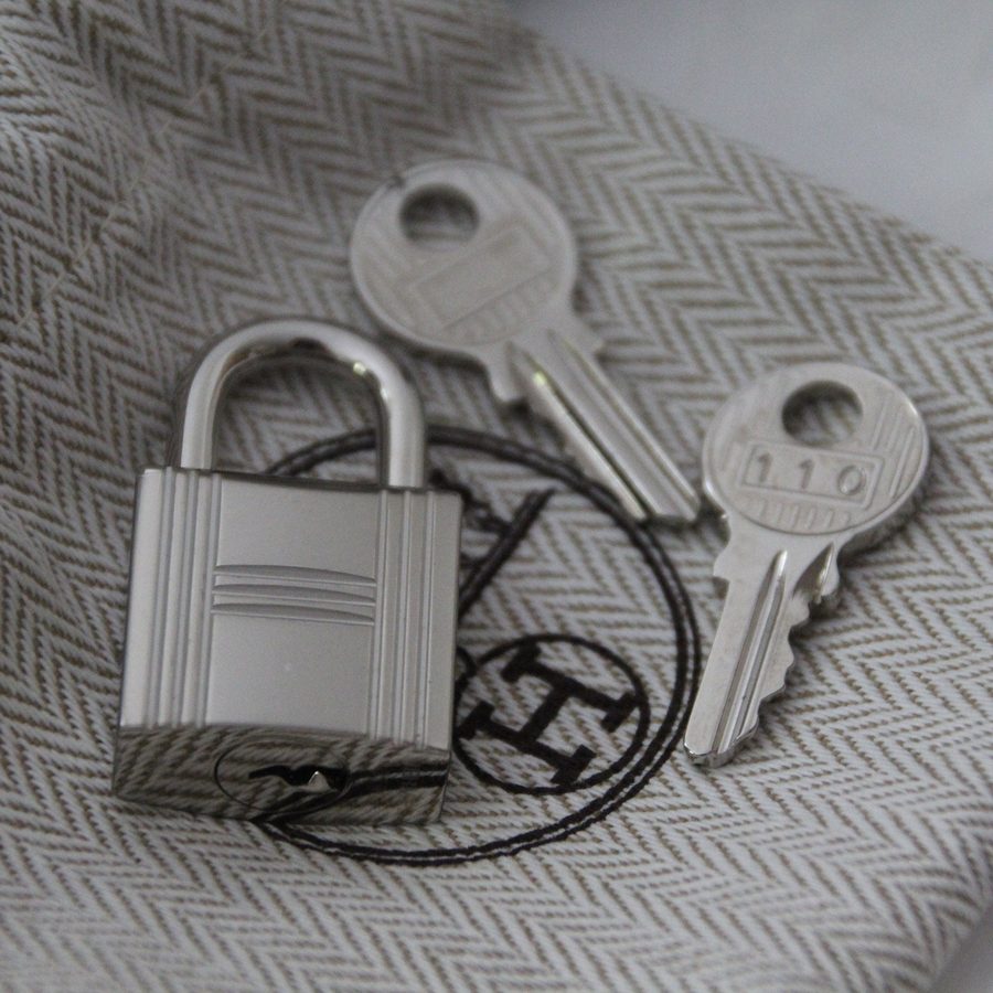 Hermès Palladium Cadena Lock & Key Set #104 for Birkin & Kelly