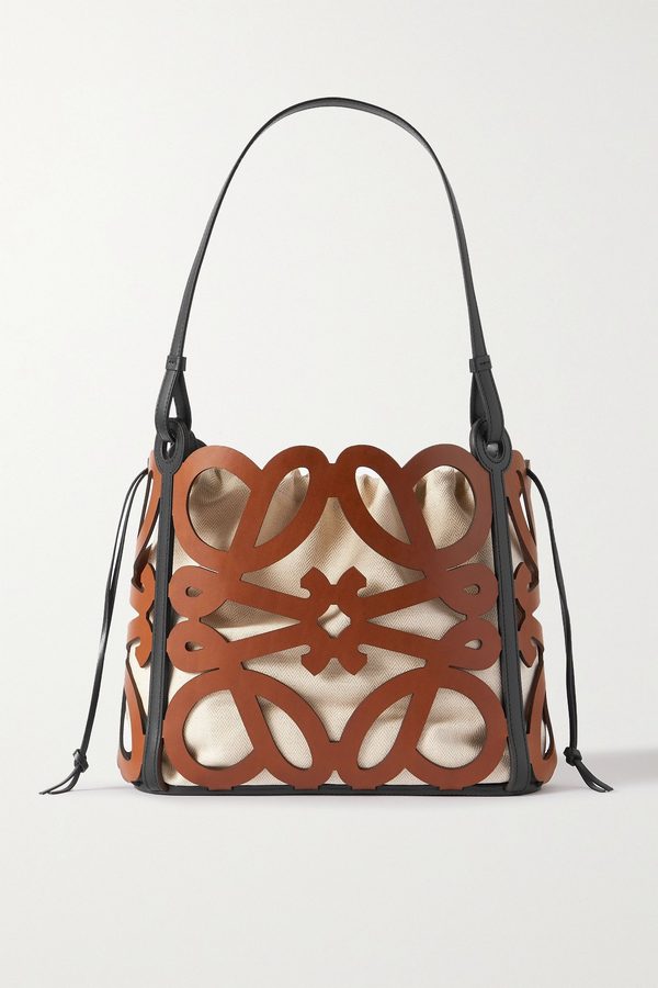 Loewe Anagram Cutout Calfskin Leather Bag Charm & Keyring