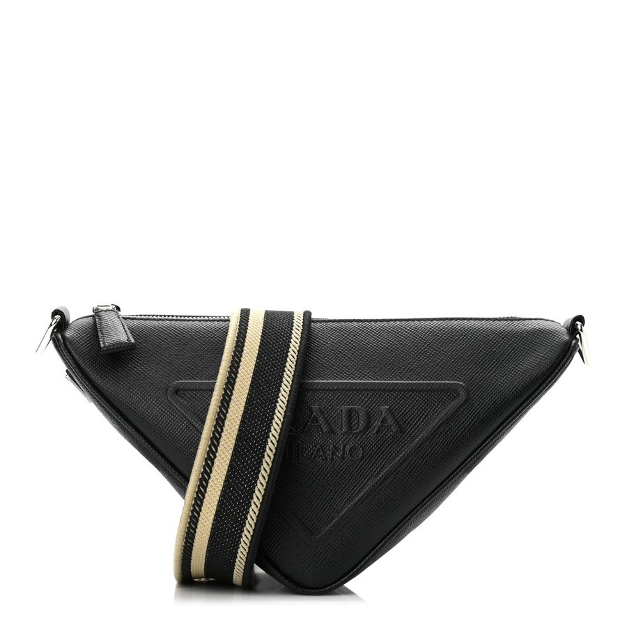 Prada Saffiano Crossgrain Leather Adjustable Shoulder Strap